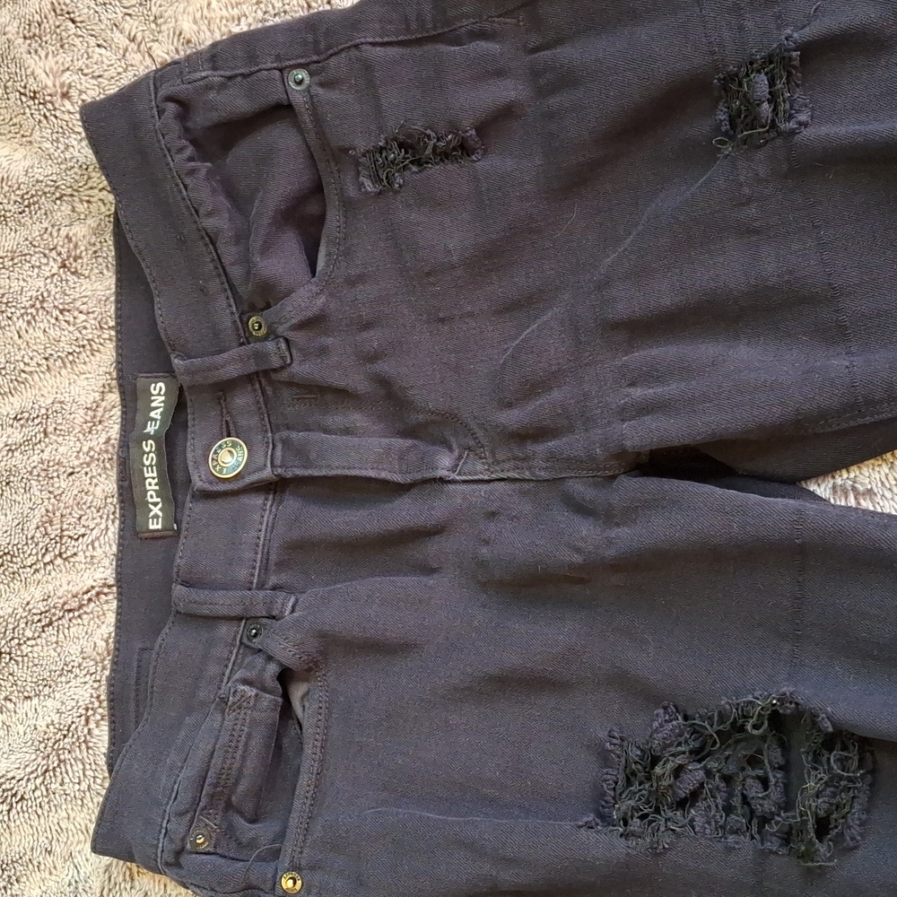 Express Black Distressed Jeans